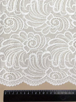 Ткань Гипюр-стрейч с фестоном - фото №1